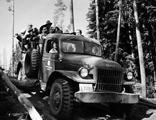 1949 US Forest Service Truck & Firemen Old Vintage Photo 8.5