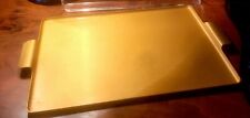 Vintage Mid-Century Modern Gold Aluminum Bar Drink Tray Serving Kaymet  Large picture