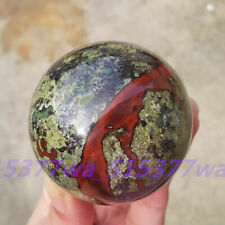 1Pcs Natural Dragon Blood Stone Quartz Sphere Crystal Ball Reiki Healing 40-55mm picture