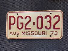 MISSOURI LICENSE PLATE 1973 AUGUST PG2 032 picture