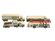Lot of 4 Assorted Vintage Hess Gasoline Trucks 1987-1990 Tanker Semi Fire Bank picture