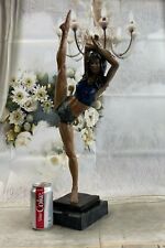 Signed Original Numbered LTD Edition Female Gymnast Bronze Figurine Marble Statu picture