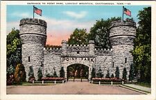 Point Park Entrance Lookout Mountain Chattanooga Tennessee Linen Postcard JC2 picture