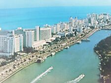 C 1984 Fabulous Hotels Indian Creek & Atlantic Ocean Miami Beach FL Postcard picture