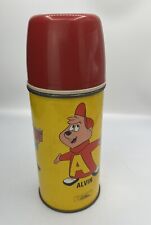 Alvin & Chipmunks Metal Thermos Vintage 1963 Ross Bagdasarian Yellow w/Red RARE picture