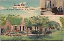 Fayetteville, Arkansas Postcard CASTLE COURT Motel / Highway 17 Roadside Linen picture