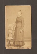 Vintage Antique CDV Photo Victorian Lady Woman Standing Allentown Pennsylvania picture