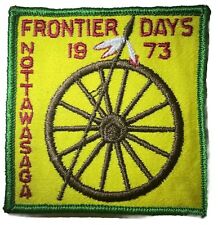 Nottawasaga Frontier Days Patch Canadian Boy Scouts 1973 Embroidered Badge Vtg. picture