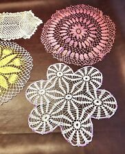8 - Vintage Handmade Doilies - 3 Small - 3 Medium And One Large picture