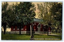 1913 Fifth Ward School Exterior Building Wellington Kansas KS Vintage Postcard picture
