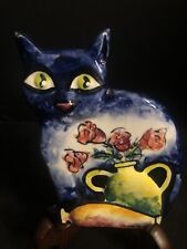 Turov Art Ceramic Cat Figurine / Magnet Hand Painted Signed 1999 LTD Edition picture