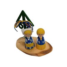 Swedish Vintage Wooden Boy And Girl Figurine picture