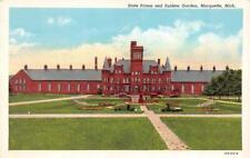 Marquette, MI Michigan  STATE PRISON  Sunken Garden & Penitentiary  Postcard picture
