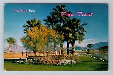Palm Desert CA-California, Scenic Greetings, Sign, c1962 Vintage Postcard picture