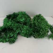 Vintage Christmas Tree Garland Decor Tinsel Soft Green Sparkle Lot of 2 14' 15' picture
