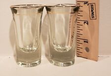 Vintage Clear Shot Glasses With Double Gold Rim Shot Glasses Set Lot Of 2 picture