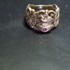 Vintage One Of A Kind 10kt Gold Anheuser Busch Ring With Single Red Ruby picture