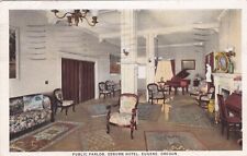 Osburn Hotel Parlor Eugene Oregon Postcard 1920's picture