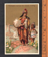 Earliest Statue Of Liberty ? America V Rare French Trade Card 1883 - Read Below picture