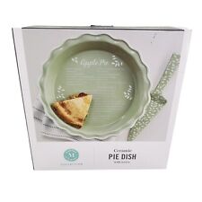 MARTHA STEWART COLLECTION Ceramic Apple Pie Keeper 10” Harvest Plate Server Dish picture