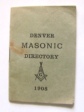 1908 DENVER COLORADO MASONIC LODGE INFO WALLET DIRECTORY 3 1/2