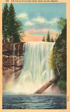 Postcard OR near Salem Oregon Falls of Silver Creek 1941 Linen Vintage PC G9027 picture