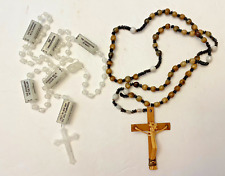 Lot of Two Unique Catholic Rosaries Seed Beads Glow-in-the-Dark with Mysteries picture