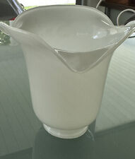 4 Vintage Murano Style Milk Glass Swirl Lilly Tulip Lamp Light Shade 2 Inch Fit picture