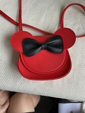Minnie Mouse Red Leather Small Purse With Black Bow picture