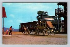 Maggie NC- North Carolina, Stage Coach In Ghost Town, Antique, Vintage Postcard picture