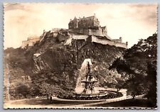 Postcard RPPC Edinburgh Castle & Ross Fountain Princes St Edinburgh Scotland G 3 picture