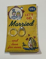 Vintage 1960’s Lets Get Married Novelty Rings Sealed picture