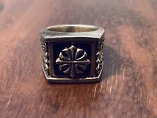 Affliction Sterling Silver & Onyx Heavy Solid Ring Sz 9 picture