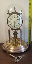 1951 Vintage Working Kundo Germany Brass Anniversary Clock with Glass Dome key  picture