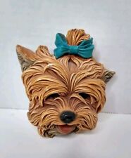 BOSSONS Head Chalkware Yorkie YORKSHIRE TERRIER Dog Wall Plaque  England picture