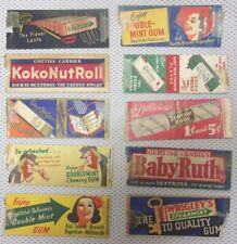 Lot of 10 Gum & Candy Match Box Collection, 1930's, Tootsie Roll, Baby Ruth, ETC picture