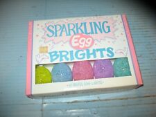 Vintage Set Of 10 Crystal Pastel Easter Egg String Lights Melted Popcorn Plastic picture