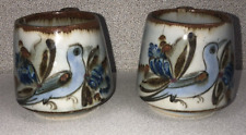 Tonala Mexico Set of 2 Truncated Cups Mugs Ken Edwards Signed with Scorpion picture