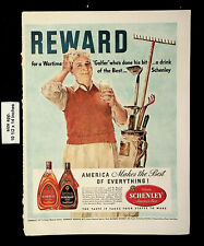 1942 Schenley Wartime Golfer America's Best Whiskey Vintage Print Ad 22732 picture
