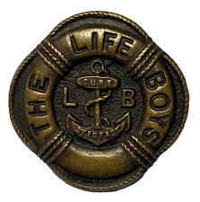 Antique pre 1940 THE LIFE BOYS SURE STEDFAST brass pin badge brooch – High grade picture