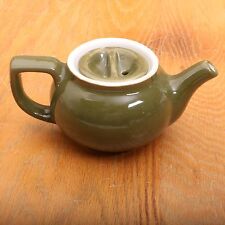Vintage Green Round Stoneware Teapot picture