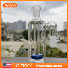14mm 90 Degree Glass Ash Catcher 90° For Hookah Pipes Bubbler Male joint Blue US picture