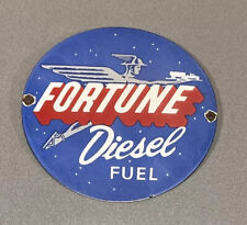 VINTAGE FORTUNE 12” PORCELAIN SIGN CAR GAS OIL GASOLINE picture