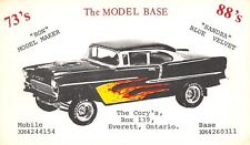Everett Ontario~QSL w/1955 Chevy Bel-Air~Flame Decals~Clear Hood Scoop~Postcard picture