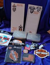 Harley Davidson LOT of 13 Collectibles Patches Writing Pads Cards Patches Pin picture