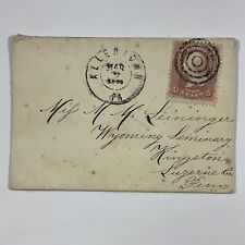 1865 Civil War Era Wyoming Seminary Kingston, PA Envelope Bullseye Cancel RARE picture