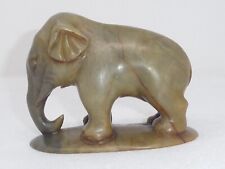 VINTAGE HAND CARVED STONE ELEPHANT HEAVY FIGURINE PAPERWEIGHT picture