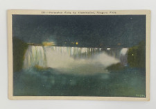 Horseshoe Falls by Illumination Niagara Falls New York Postcard Unposted picture