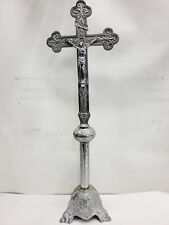 VTG GOTHIC RELIGIOUS ALTAR CRUCIFIX CROSS STAND CHURCH COUVENT 1900's GARGOYLE  picture