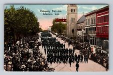 Madison WI-Wisconsin, University Battalion, Antique, Souvenir Postcard picture